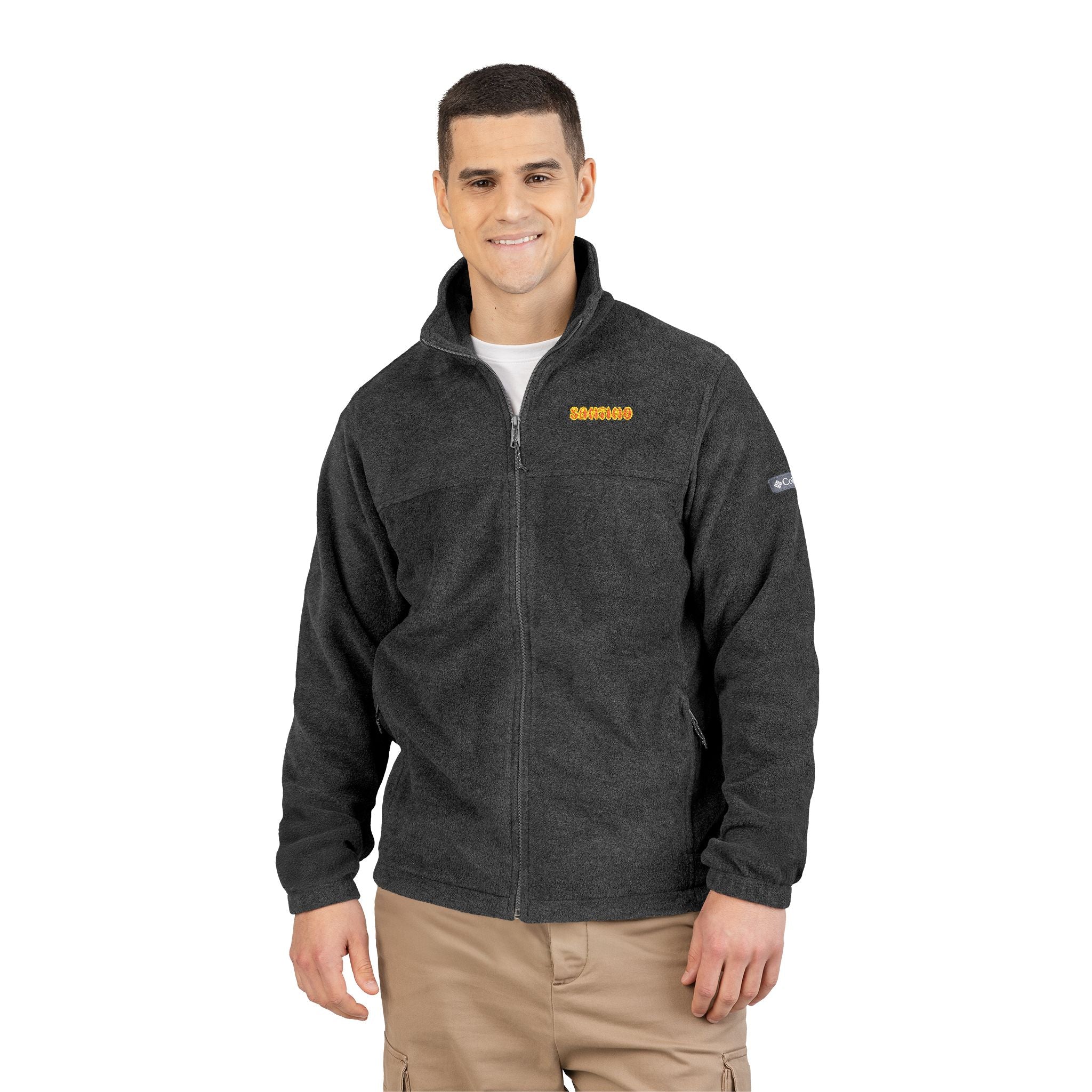 SANTINO Embroidered Fleece Jacket — 'Not for Everyone' Retro Flame Design