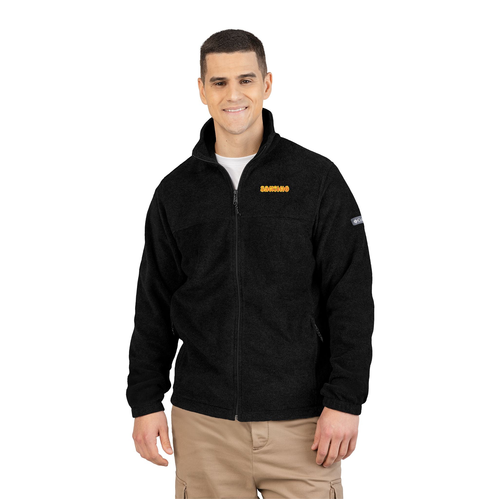 SANTINO Embroidered Fleece Jacket — 'Not for Everyone' Retro Flame Design