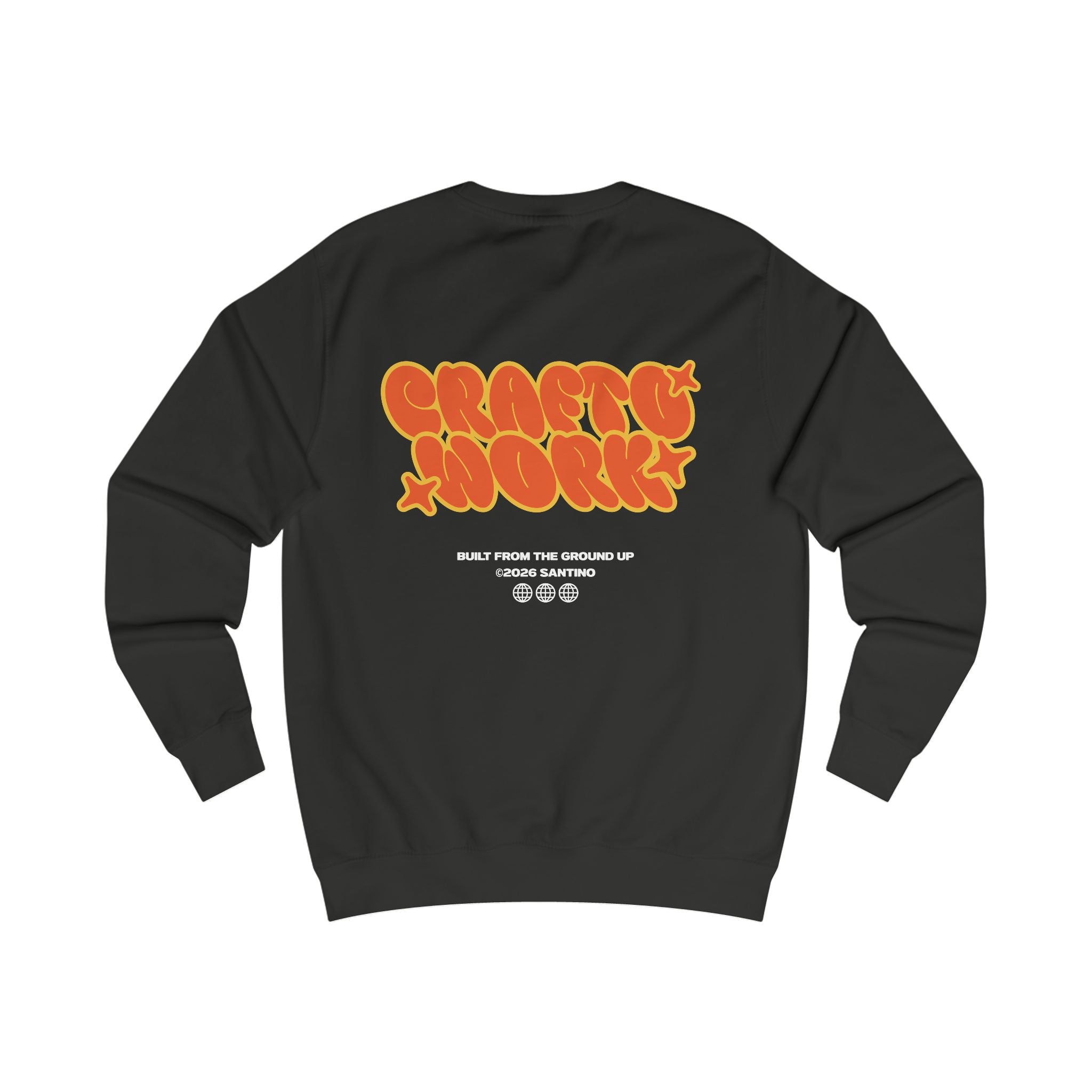 SANTINO Retro 'Crafty Work' Graphic Sweatshirt – Vintage Bubble Letter Crewneck