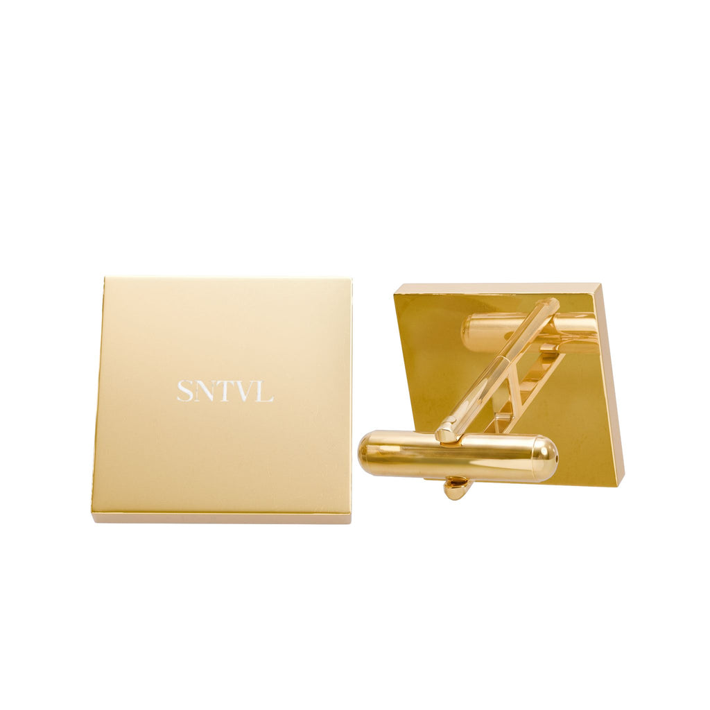 SANTINO Gold Square Cufflinks – Minimal Classic Dress Shirt Accessory – SNTVL