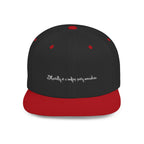 SANTINO Flat Bill Snapback Hat — Distressed Script Logo Streetwear Cap