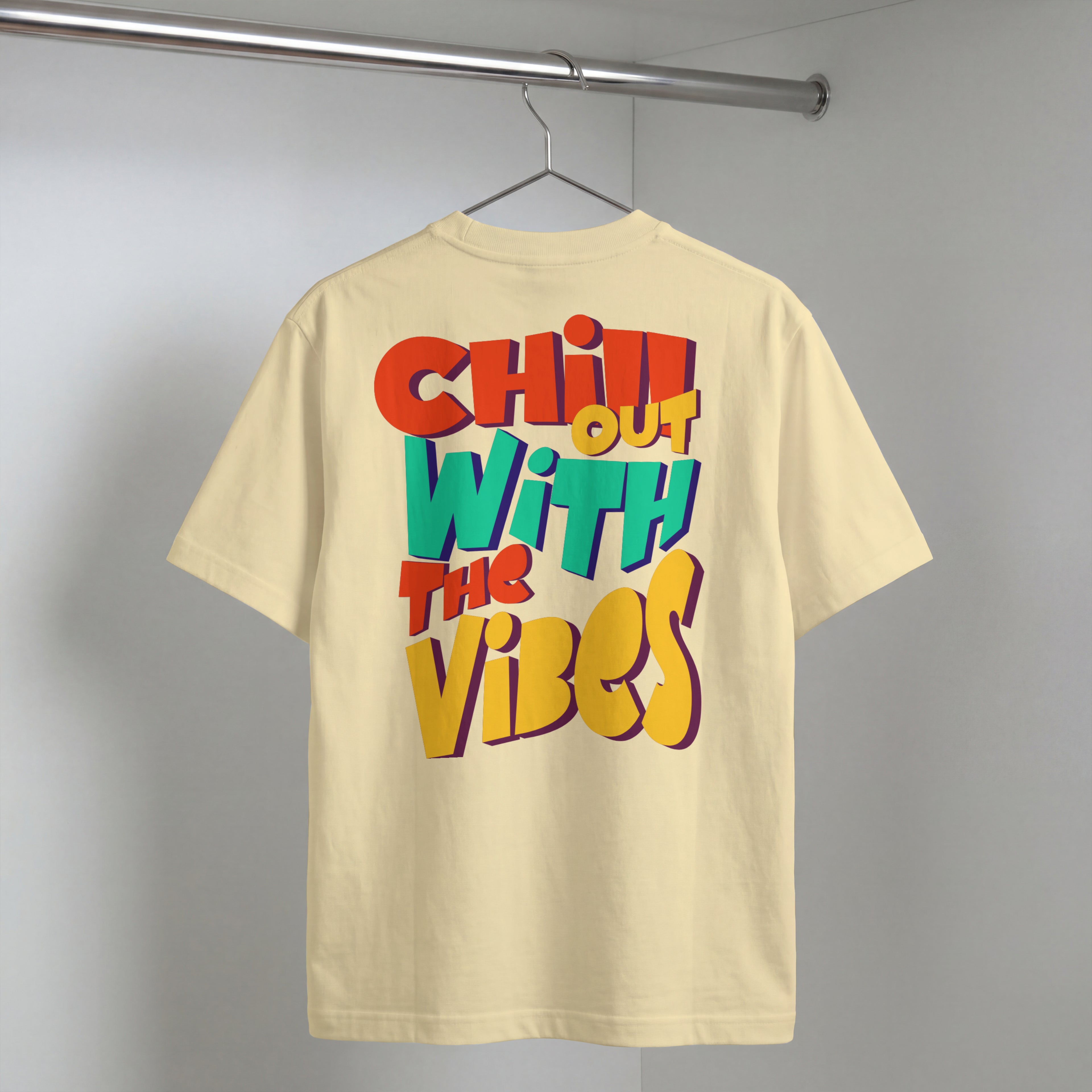 SANTINO — "Chill Out With The Vibes" Oversized Casual T‑Shirt (Santino Chest Logo)