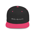 SANTINO Flat Bill Snapback Hat — Distressed Script Logo Streetwear Cap