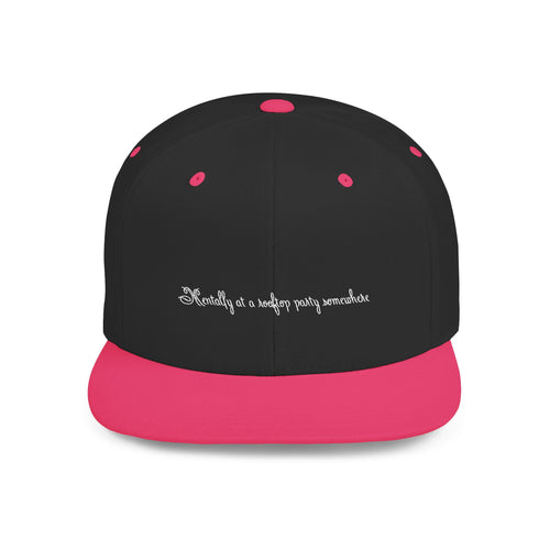 SANTINO Flat Bill Snapback Hat — Distressed Script Logo Streetwear Cap