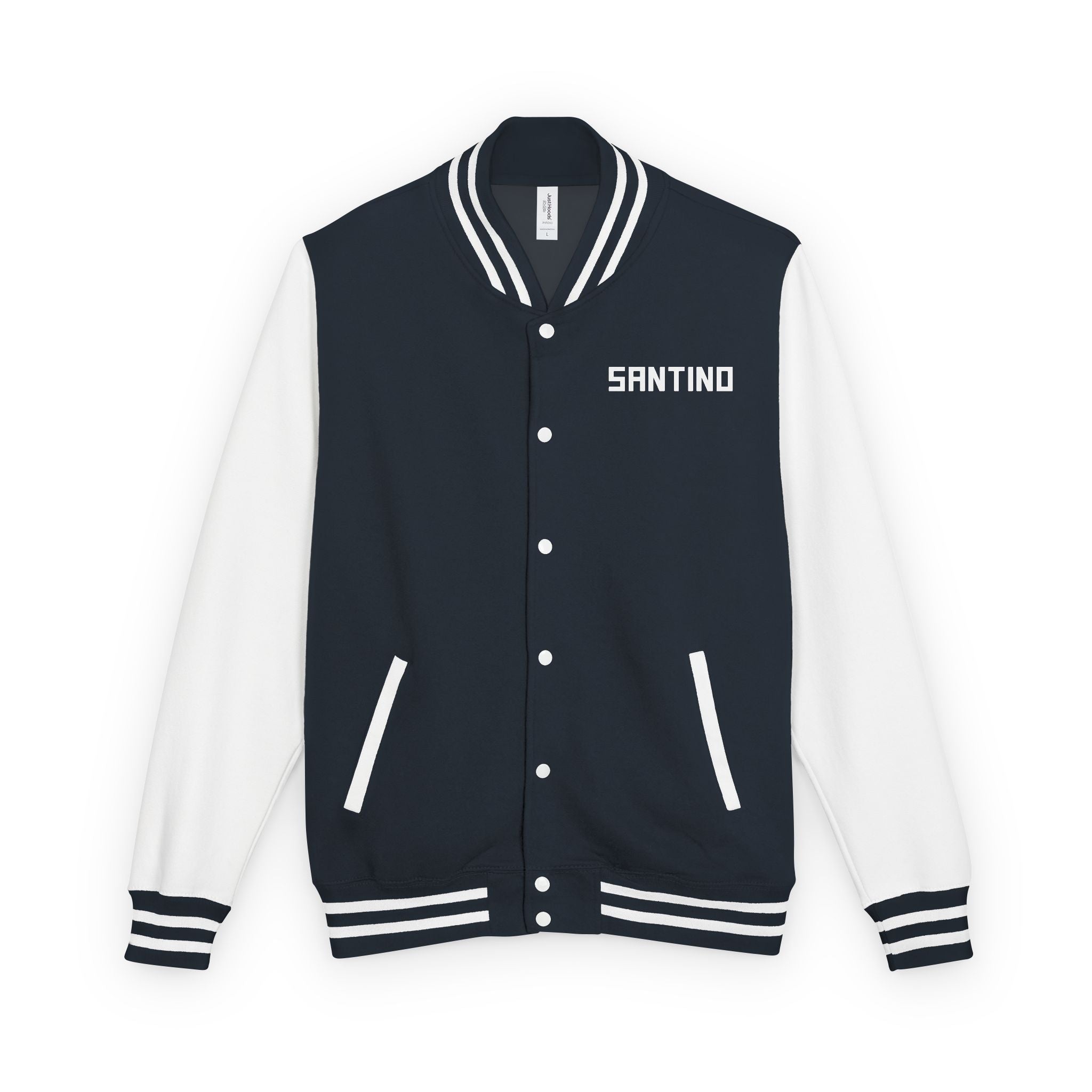 SANTINO Black & White Letterman Jacket