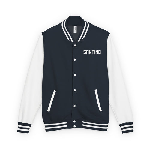SANTINO Black & White Letterman Jacket