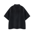 SANTINO — Unisex Vintage Wash Boxy Quarter-Zip Denim Shirt — SNTVL